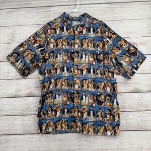 Vintage Reyn Spooner x Guy Buffet Martini Shirt Mens XXL Blue Egyptian Cotton